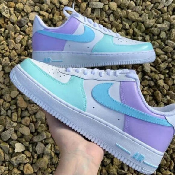 Nike Air Force 1 Custom Low Mermaid Pink Blue Purple Shoes Men Women Kids main image 8